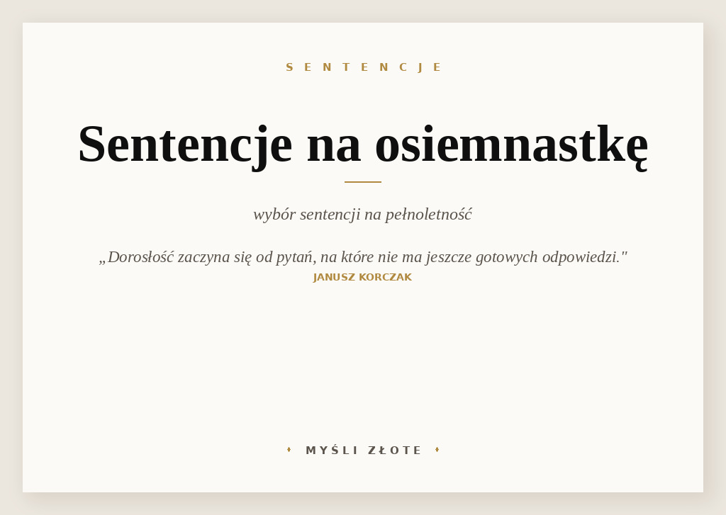 Sentencje na osiemnastkę — grafika z cytatami