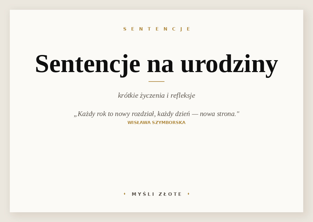 Sentencje na urodziny — grafika z cytatami