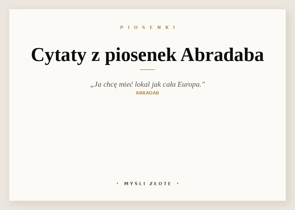 Cytaty z piosenek Abradaba — grafika z cytatami