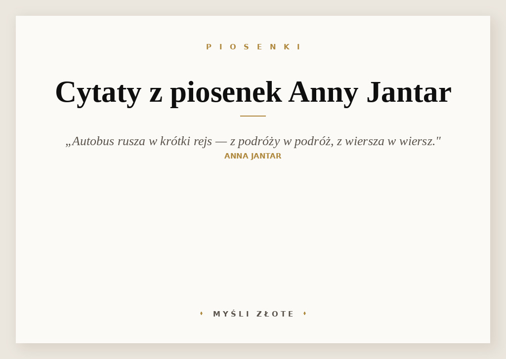 Cytaty z piosenek Anny Jantar — grafika z cytatami