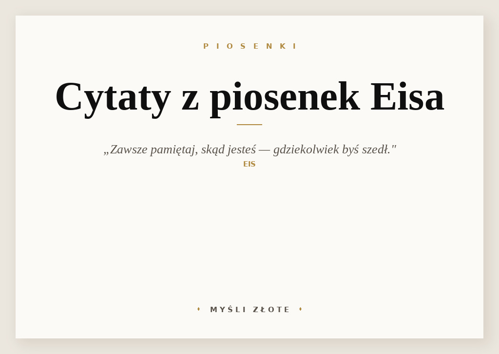 Cytaty z piosenek Eisa — grafika z cytatami