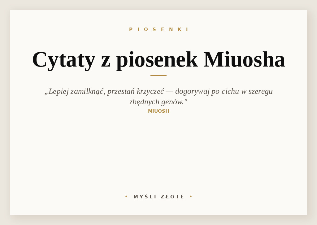 Cytaty z piosenek Miuosha — grafika z cytatami