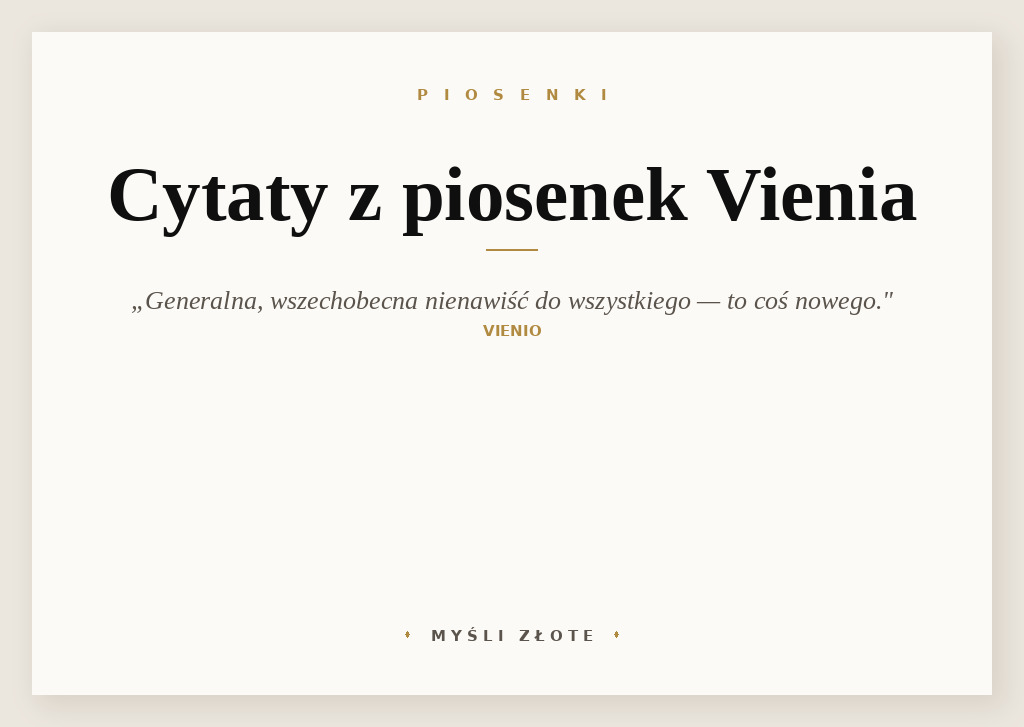 Cytaty z piosenek Vienia — grafika z cytatami
