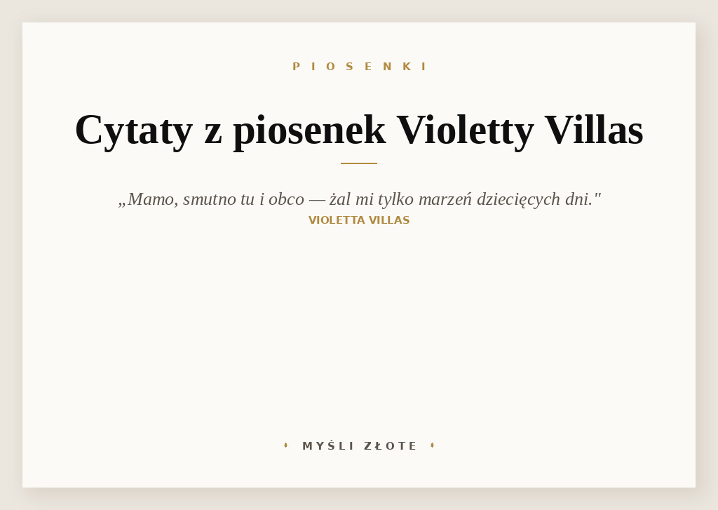 Cytaty z piosenek Violetty Villas — grafika z cytatami