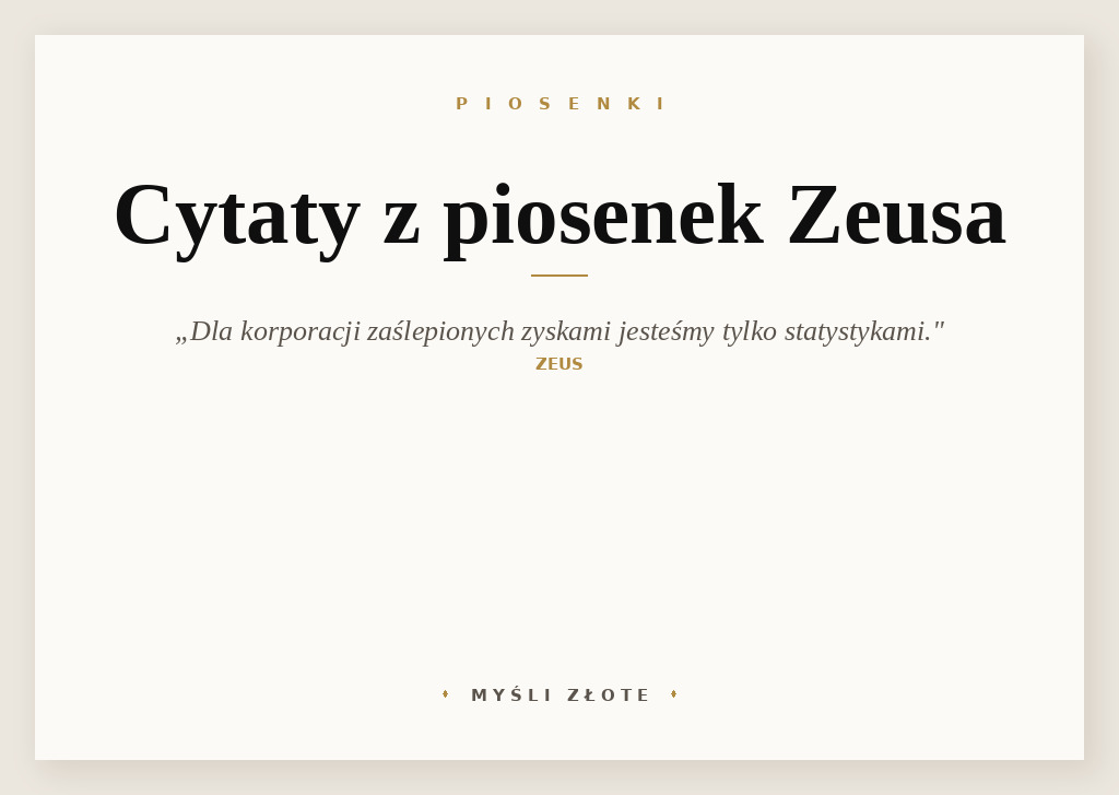 Cytaty z piosenek Zeusa — grafika z cytatami